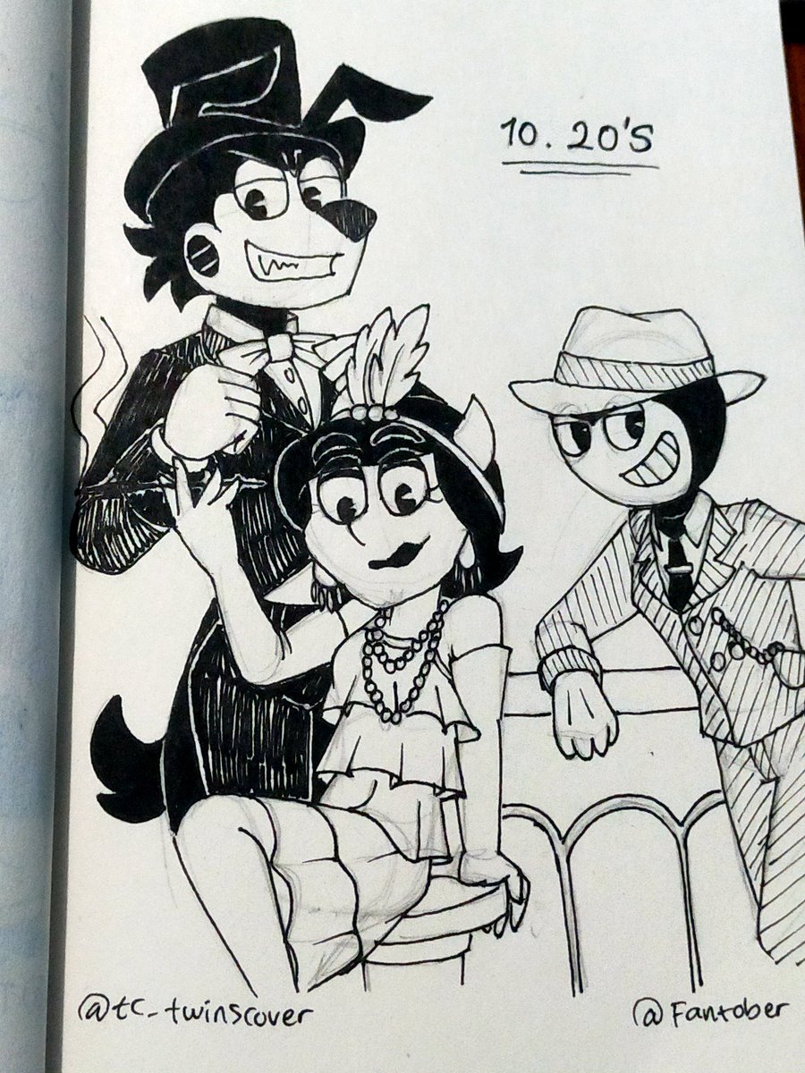 twinscover12's tweet photo. Fantober day 10 - 20s
Post early, bc I'm locked in now. Anyway just got idea to draw Bendy and gangs from my batim AU in 20s fashion.
#fantober #fantober2025 #bendyandtheinkmachine #batim #batimau #modenrtoonau #bendynightmarerun https://t.co/soskBz4Vo7