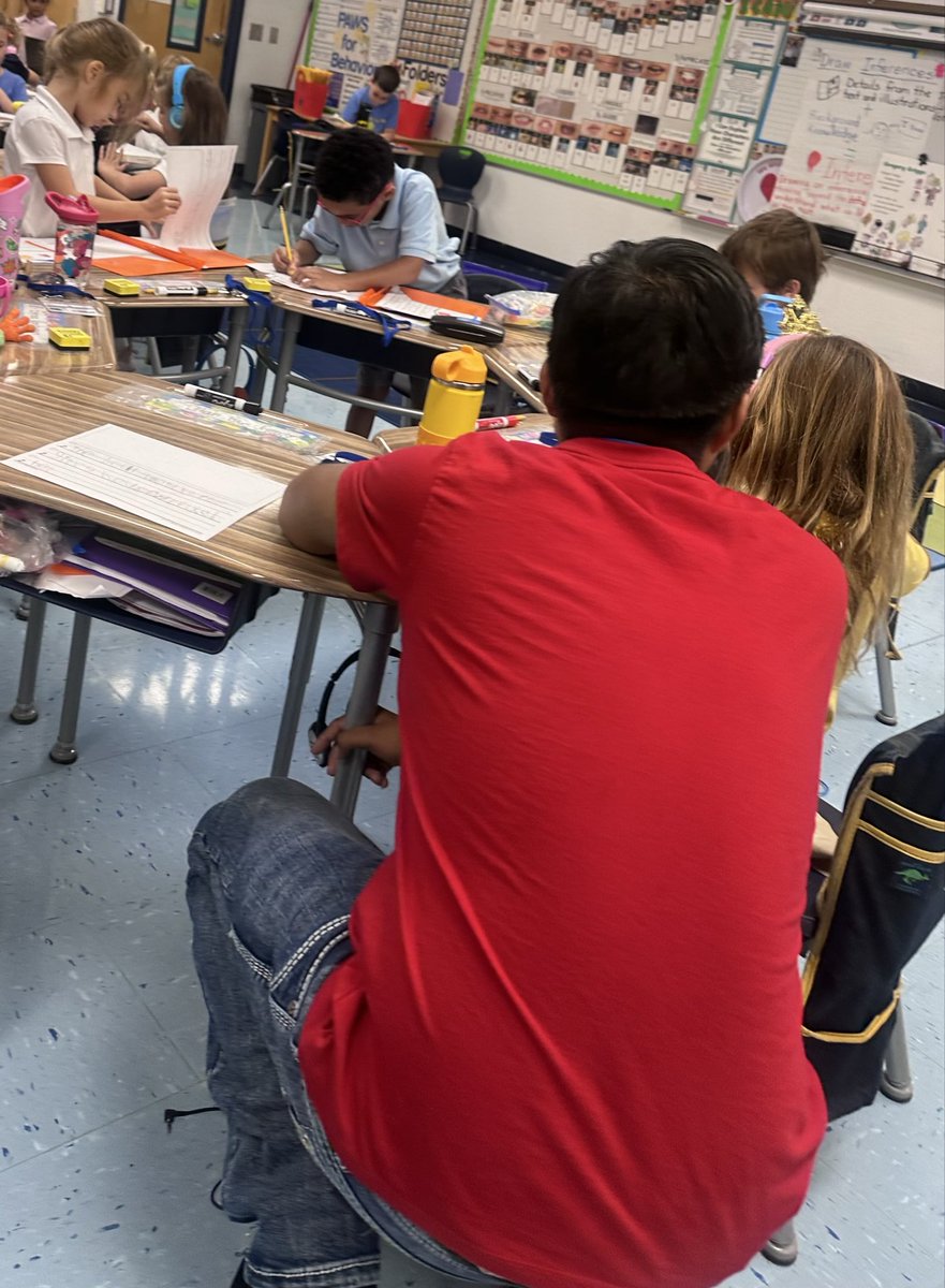 AVID SENIORS : AVID BUDDY DAY 
They divided and conquered 
-helped in book fair 
-played sports in P.E.
-assisted with technology in Kindergarten 
-helped put together a robot in music 
- helped learn about shapes in pre-k 

Students whose leadership strengthens our community.