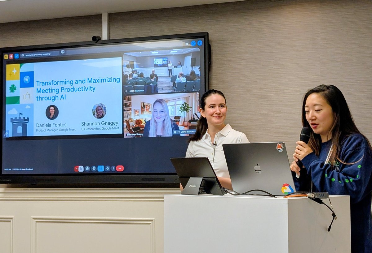 dnk82's tweet image. Session on Google Meet and how AI is transforming the way meetings are managed.
Someone asked me, “What could possibly be new in video calls?”
Turns out… a lot. Like, a lot a lot. 🤯
#PESummit25 @googlepeprogram
@NinaTrankova