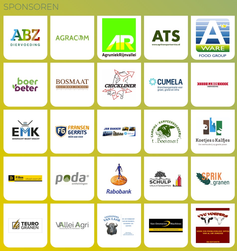 Morgen is Ontmoet de Boer Dag in Amersfoort!🧑‍🌾🚜
Zonder sponsoren geen Ontmoet de Boer Dag. Agractie bedankt de sponsoren voor het mogelijk maken van deze dag!🌿

🗓️ Zaterdag 11 oktober 
🕚 11.00u - 16.00u
(Start programma door <a href="/ministerLVVN/">Femke Marije Wiersma</a> om 11.30 uur)
📍Eemplein, Amersfoort