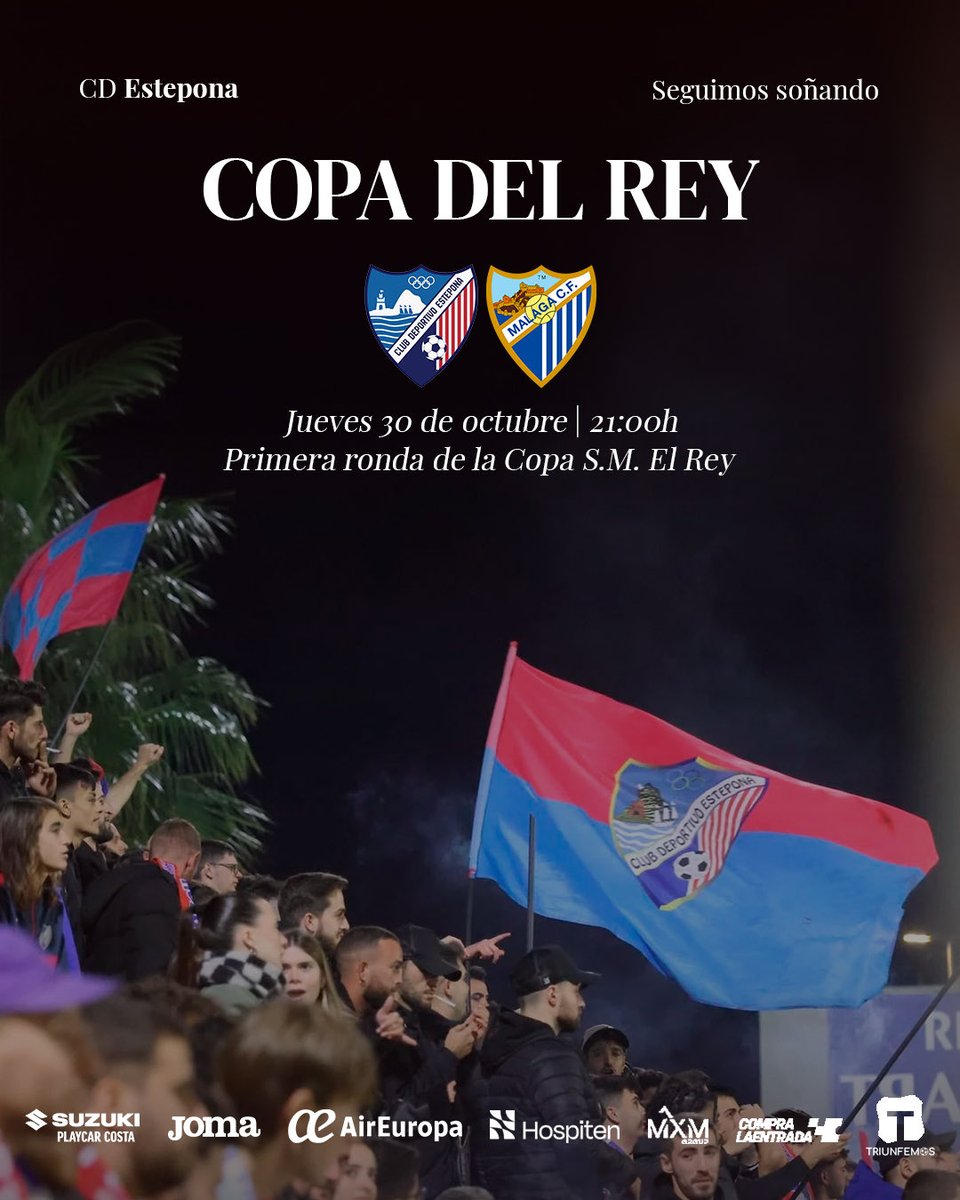 ℹ️ 𝗛𝗢𝗥𝗔𝗥𝗜𝗢 𝗖𝗢𝗡𝗙𝗜𝗥𝗠𝗔𝗗𝗢 para la primera ronda de la Copa S.M. El Rey

🆚 <a href="/MalagaCF/">Málaga CF</a> 
🗓️ Jueves 30 de octubre
⌚️ 21:00h
🏟️ Estadio Francisco Muñoz Pérez 

#LaCopaMola
#SeguimosSoñando