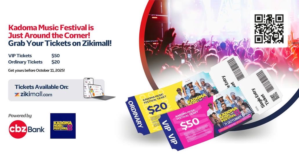 ZiFMStereo's tweet image. The stage is set. The lights are ready. Tomorrow, Kadoma comes alive! 

Don’t get left behind, grab your ticket today on zikimall.com

#PartnersForSuccess #KadomaMusicFestival