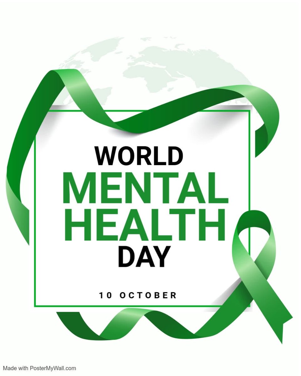 MidlandsMH's tweet image. World Mental Health Day!!

Take a moment today to check in with yourself and someone you care about.
Do something kind for someone . 
💬 Start a conversation.
💚 Wear your green ribbon . 

Together, we can make mental health something we talk about not just today but everyday.