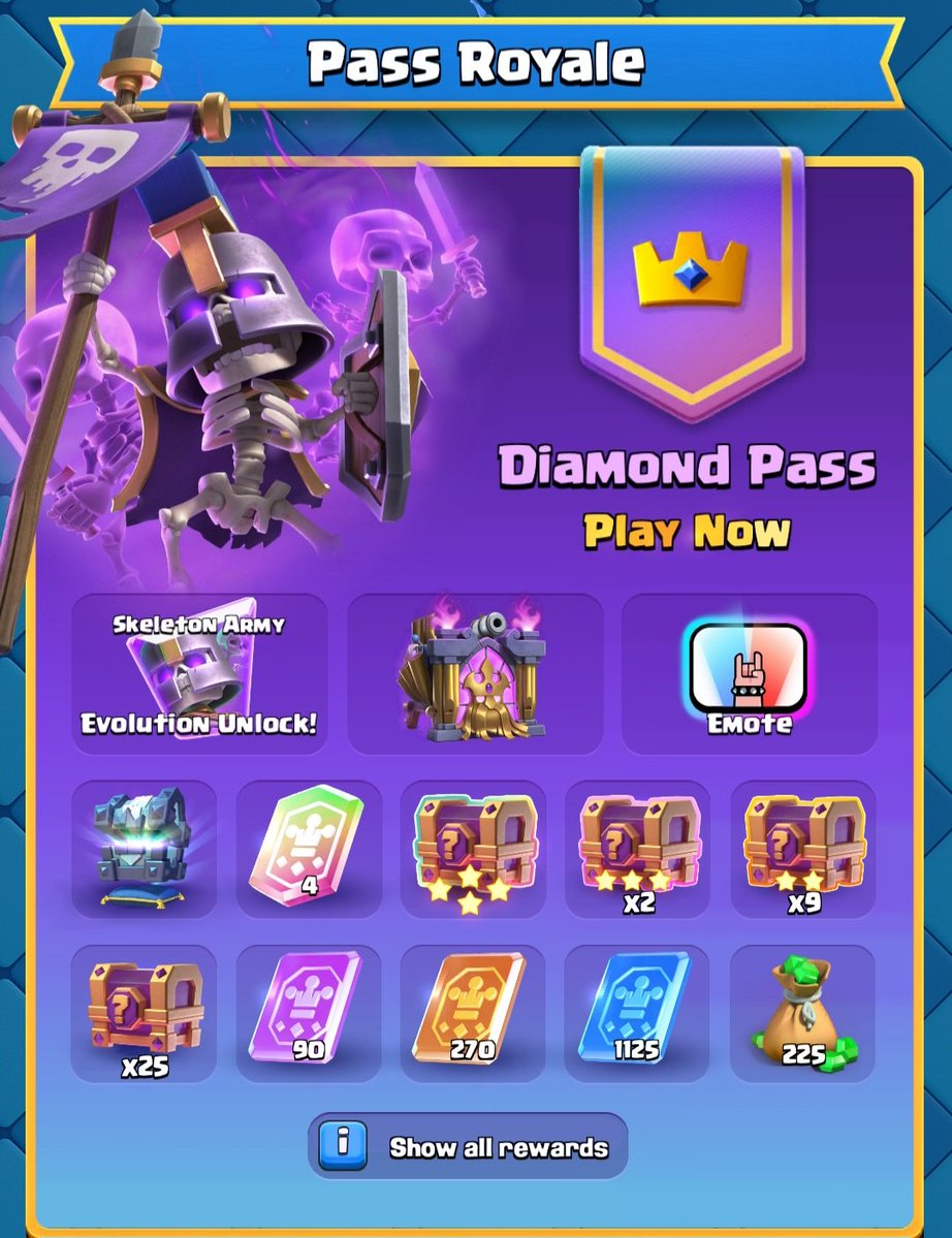 💎 ×3 Diamond Pass Giveaway 💎

Rules :

Follow <a href="/FFlevi_/">Levi</a> 
Like And Retweet ❤️♻️
Turn On Notifications 🔔

Good Luck,  Winners in 72 Hours ⏰️ 
#ClashRoyale