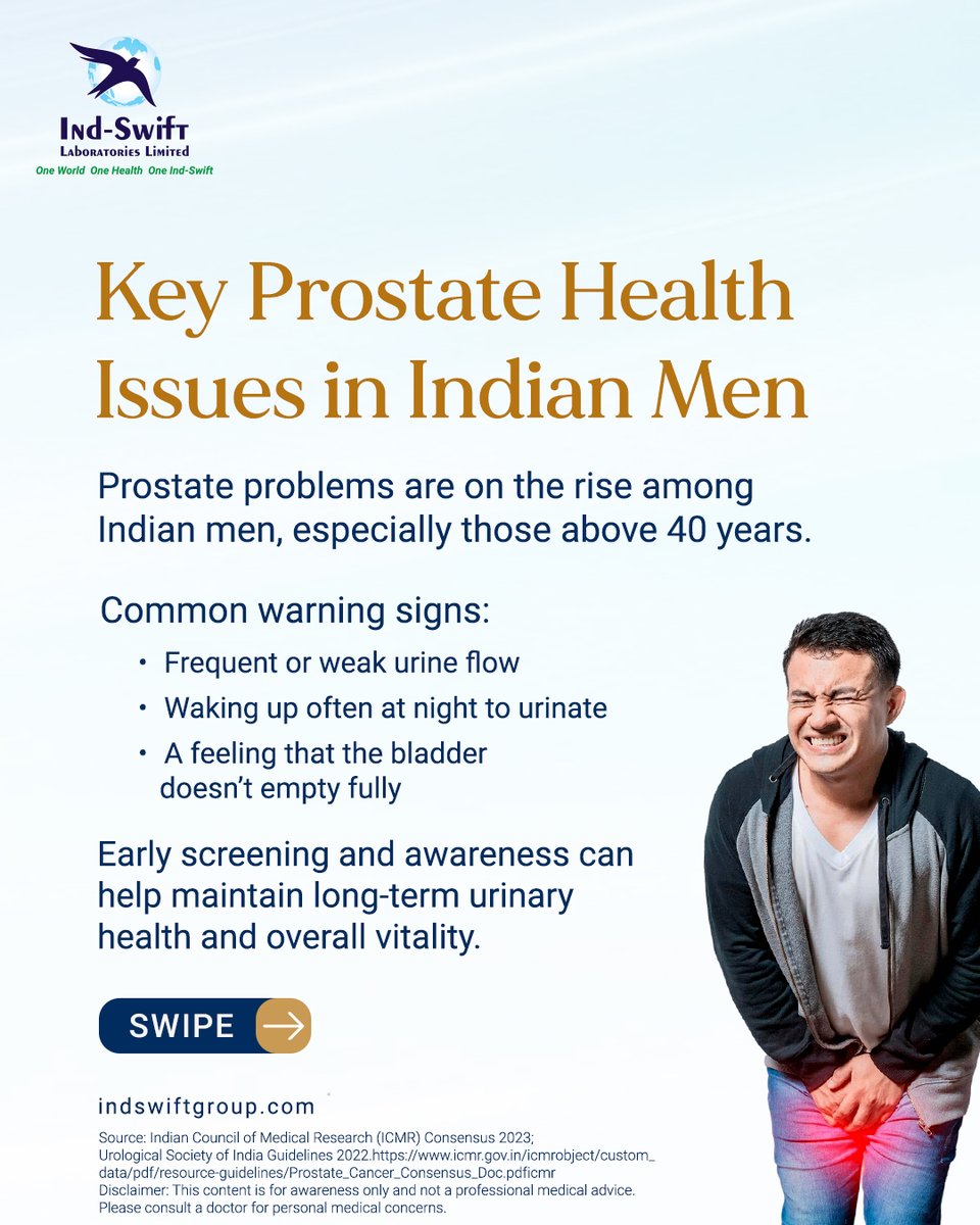 indswiftlabs's tweet image. Prostate health often goes unnoticed until symptoms begin to interfere with daily life — but early awareness can make all the difference.

🌐 Visit us: indswiftgroup.com
📌 Follow us: Facebook | LinkedIn | Twitter | Instagram

#ProstateHealth #IndSwiftGroup #IndSwiftLabs