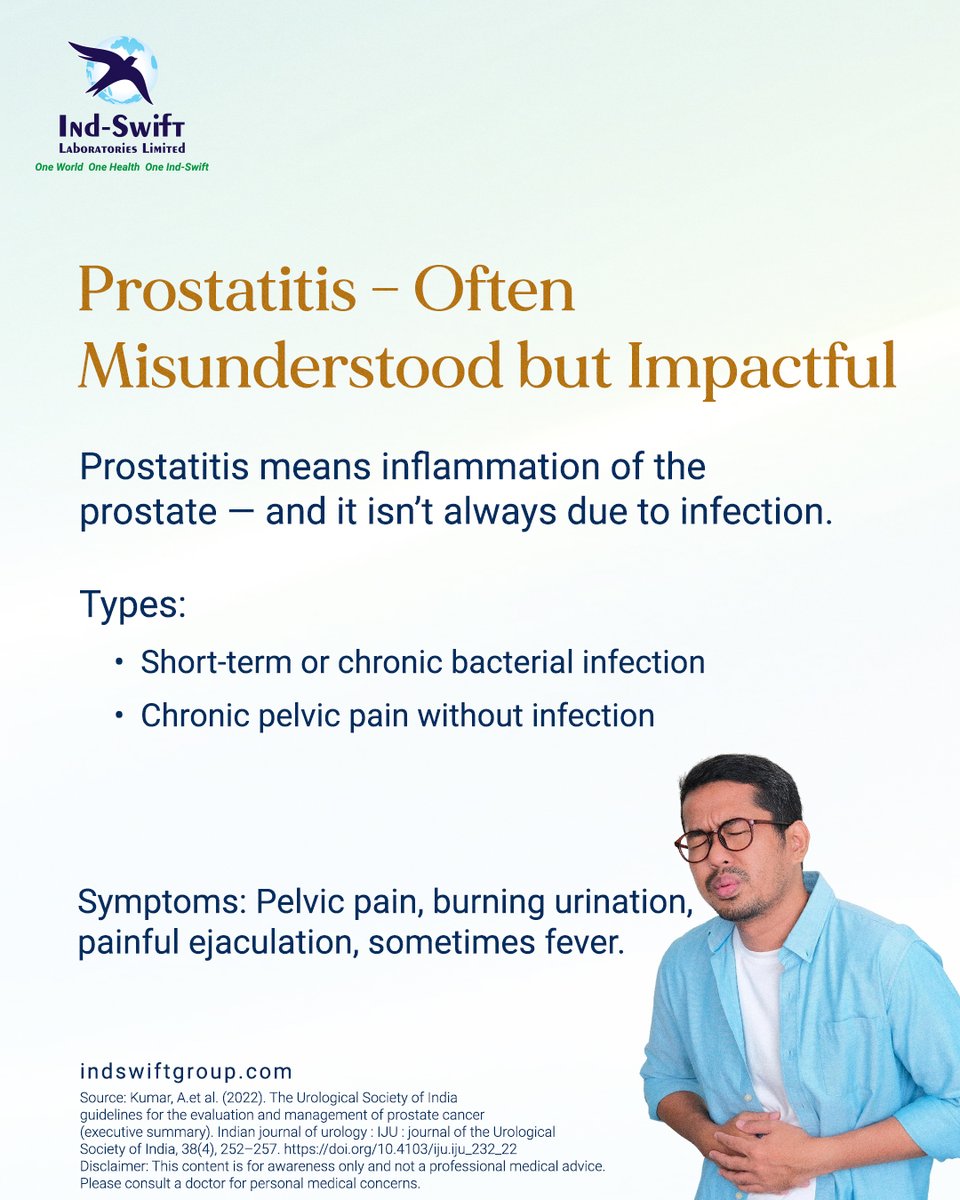 indswiftlabs's tweet image. Prostate health often goes unnoticed until symptoms begin to interfere with daily life — but early awareness can make all the difference.

🌐 Visit us: indswiftgroup.com
📌 Follow us: Facebook | LinkedIn | Twitter | Instagram

#ProstateHealth #IndSwiftGroup #IndSwiftLabs