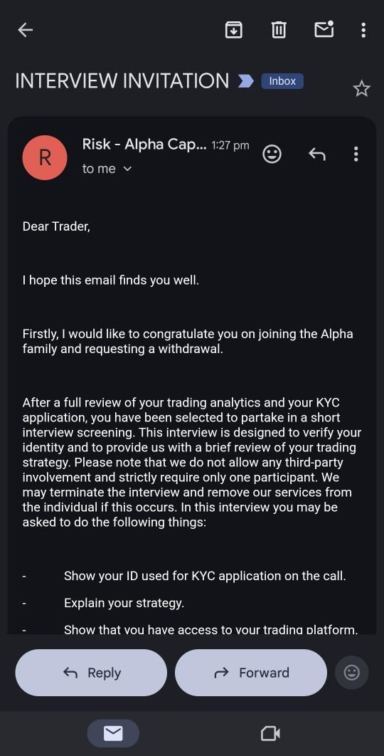 harypips's tweet image. Took 6 months to pass Phase 1 &amp;amp; Phase 2.
Made 3.4K profit in one Month.

I got interview request today from @AlphaCapitalUK