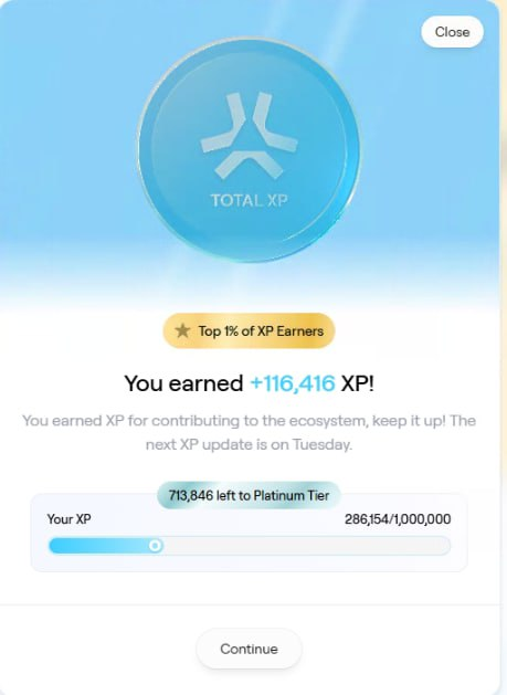 Abstract 36주 차 XP 정산! 

앱스를 본격적으로 딥 다이브 한지 5주차입니다!

32주차 13,994 xp
33주차 25,384 xp
34주차 102,645 xp
35주차 59,018 xp
36주차 116,416 xp

이번 36주차가 가장 높은 xp를 받은만큼
들인 시간도 가장 많은 주였습니다.
앞으로도 TGE까지 꾸준히 열심히 해보겠습니다!