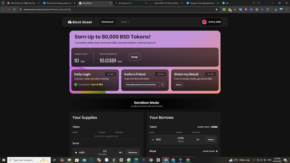lanqiuzhiwang's tweet image. I just earned +10.00 BSD in the simulation market. blockstreet.money/dashboard?invi… #BSDchallenge #BSDairdrop #AAPL #TSLA #MSFT #NVDA #CRCL #COIN #MSTR #BSD qua @BlockSt_HQ