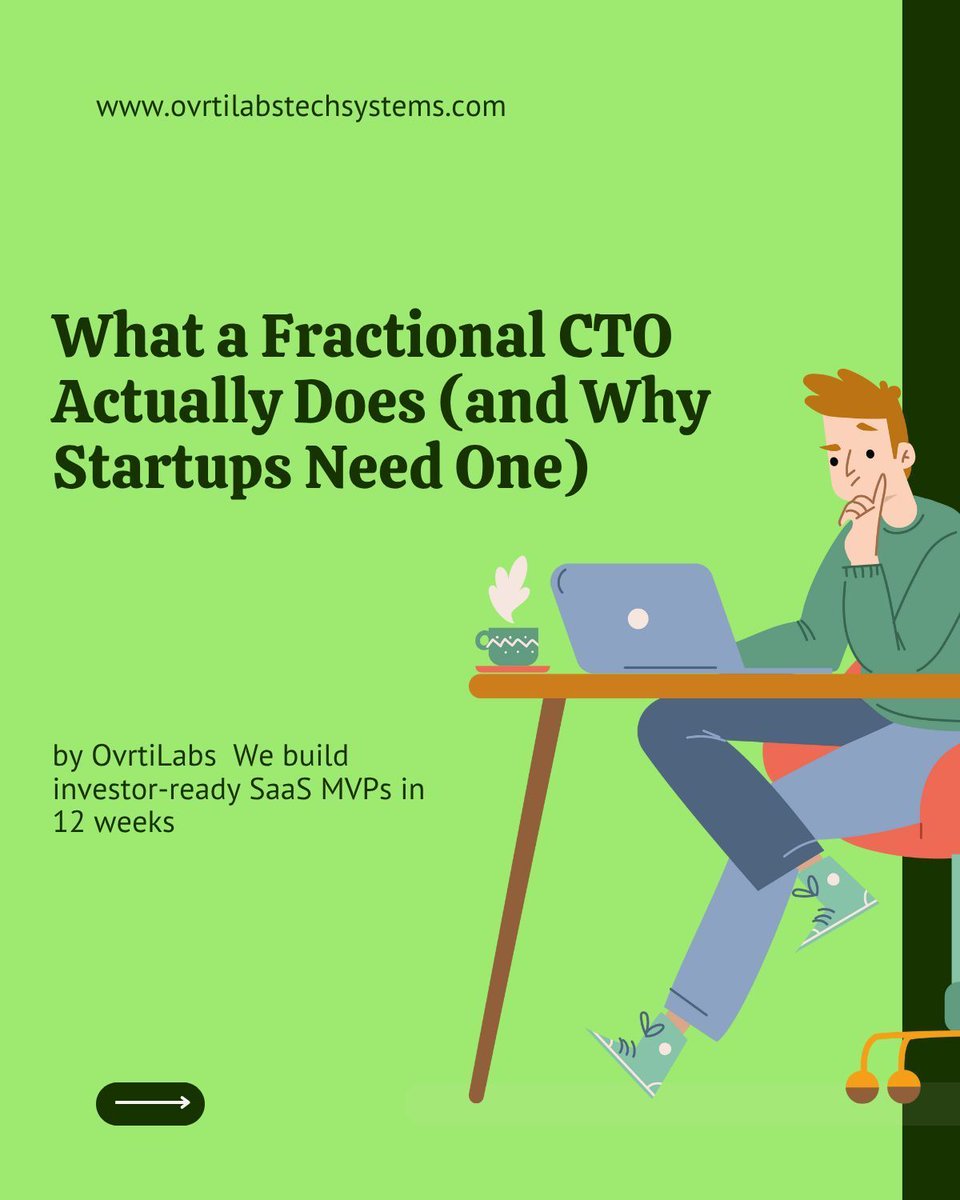ovrtilabstech's tweet image. Not every startup can afford a full-time CTO, but every startup needs one.
Here’s what a Fractional CTO actually does and why it can save your startup months of wasted time and capital.
calendly.com/contact-ovrtil…
#fractionalcto #saas #startupgrowth #mvpdevelopment #ovrtilabs #tech
