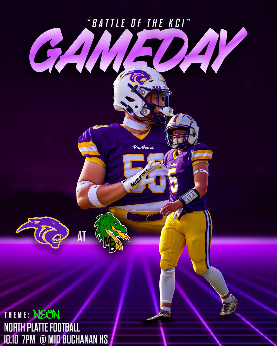 Wake up, Panthers! It’s Game Day! 
On the road at Mid-Buchanan, 7pm kickoff  

#Believe