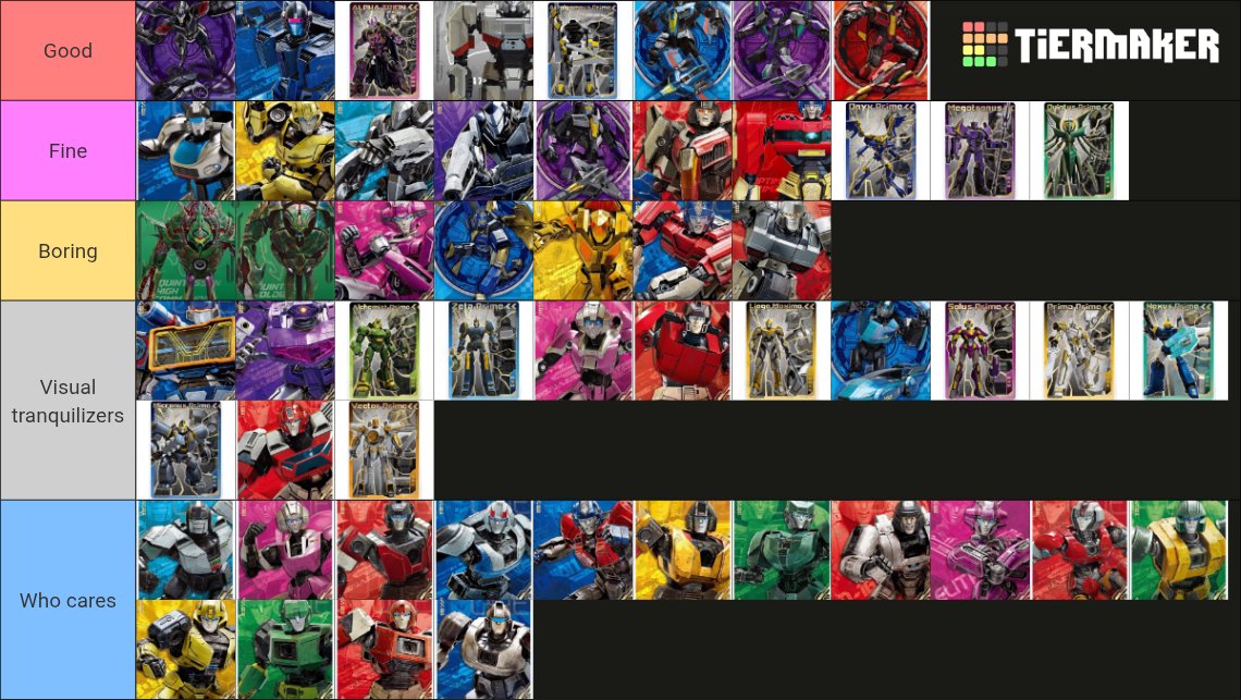 JAXORCIST2's tweet image. I don't really care for TFOne's designs so I thought making a ranking would help me appreciate them more
It actually did...and this is the result
