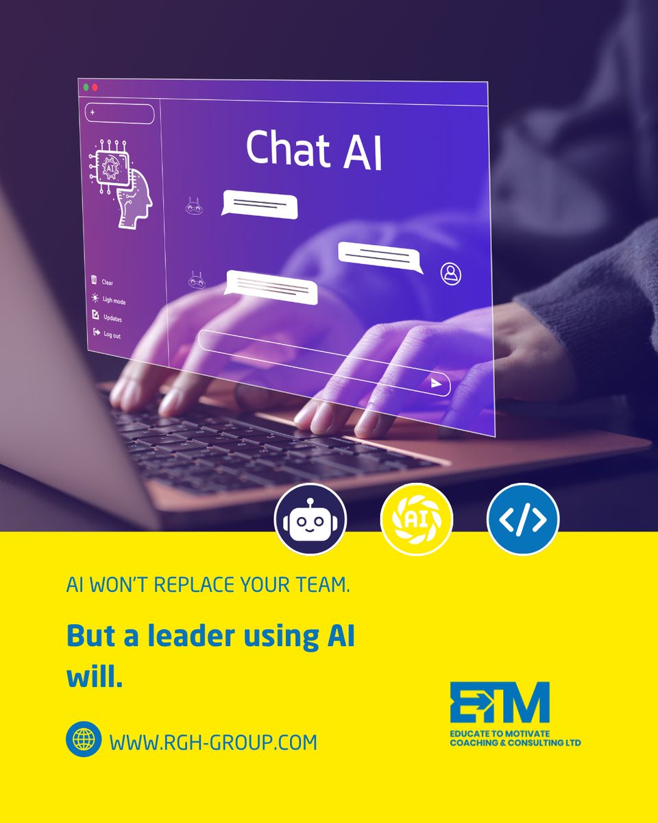 AI won’t replace your team.
But a leader using AI will.

Smart businesses aren’t fighting technology, they’re learning how to use it.

DM to see how we can help your team adopt AI the right way.

#AI #innovation #leadership #businessgrowth #SME #digitalstrategy