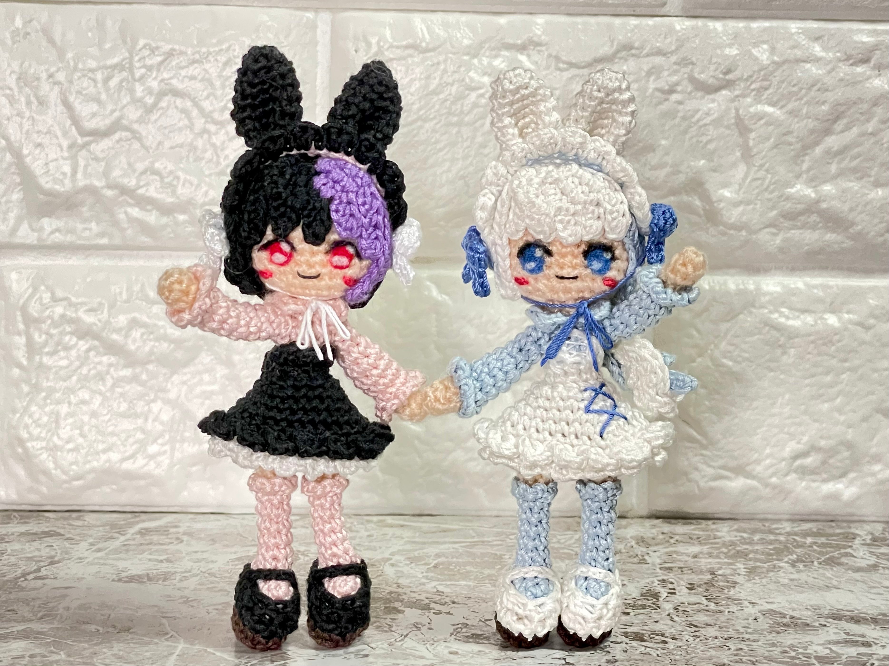 [ゆこ]あみぐるみ① ふわもこ子うさぎちゃん」あみぐるみうさぎ｜手編みぬいぐるみ