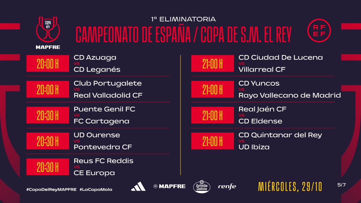 ⏰ ‼️ TENEMOS HORARIO para el partido de copa del FC Cartagena frente al Puente Genil, se disputará el miércoles 29 a las 20:30 de la tarde

📺Por el momento no se sabe si se retransmitirá el partido en directo

🗓️El equipo llegará tras jugar frente al Marbella el domingo (12:00)