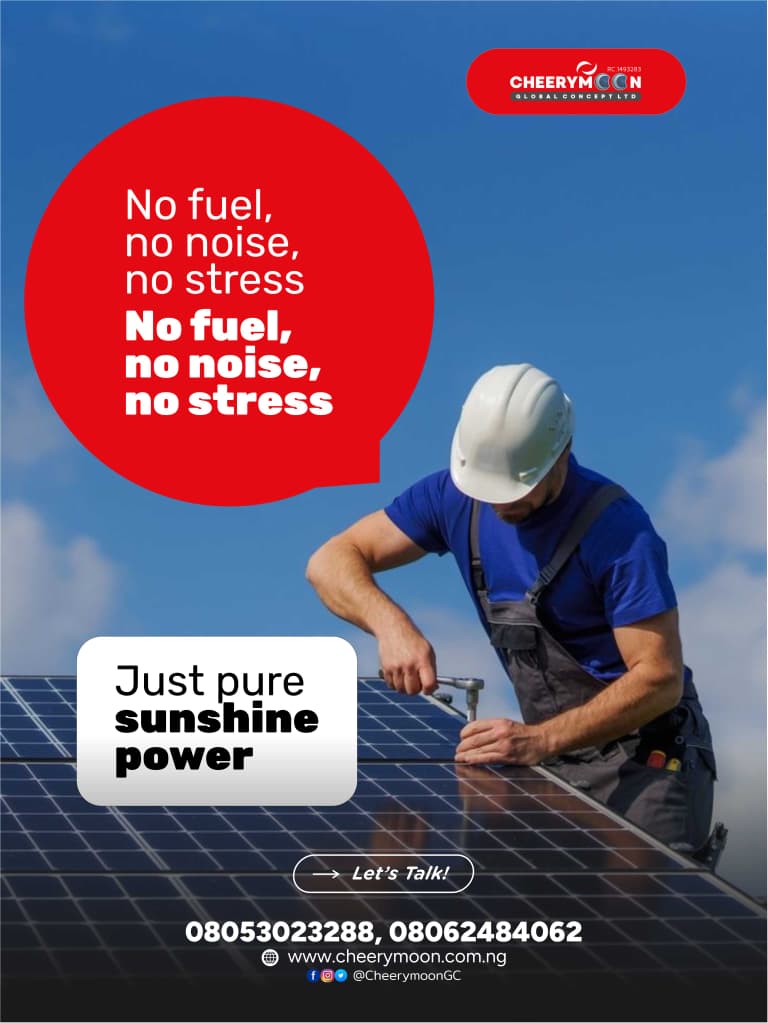 cheerymoongc's tweet image. 𝐒𝐚𝐲 𝐠𝐨𝐨𝐝𝐛𝐲𝐞 𝐭𝐨 𝐟𝐮𝐞𝐥, 𝐧𝐨𝐢𝐬𝐞, 𝐚𝐧𝐝 𝐬𝐭𝐫𝐞𝐬𝐬—𝐞𝐦𝐛𝐫𝐚𝐜𝐞 𝐩𝐮𝐫𝐞 𝐬𝐮𝐧𝐬𝐡𝐢𝐧𝐞 𝐩𝐨𝐰𝐞𝐫! ☀️🔋 Ready for clean, quiet energy? Let’s talk today! 📞 08053023288, 08062484062
#SolarEnergy #GoGreen #CleanPower #Sunshine #NigeriaSolar #RenewableEnergy