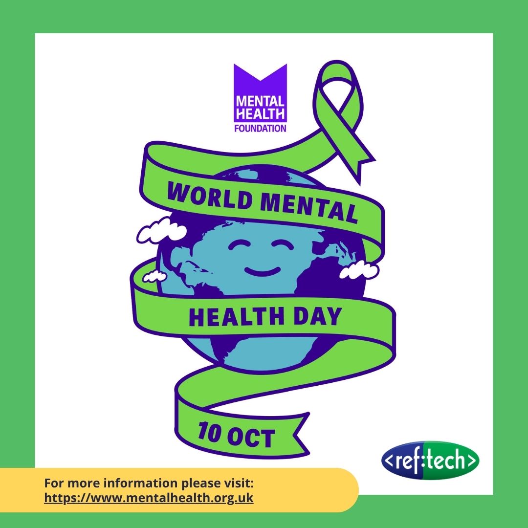 RefTechnology's tweet image. 💚It’s World Mental Health Day! This year’s theme is “Access to Services – Mental Health in Catastrophes and Emergencies,” That’s why RefTech has invested in Mental Health First Aiders, ensuring our team always has access to support when it’s needed #MentalHealthMatters #RefTech