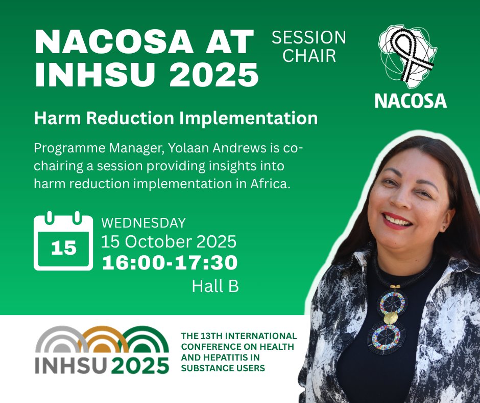 NACOSANet's tweet photo. The 13th International Conference on Health and Hepatitis in Substance Users comes to Cape Town next week and NACOSA will be there. See what we're up to 👇🏾 #INHSU2025 https://t.co/ymjigz4vIe