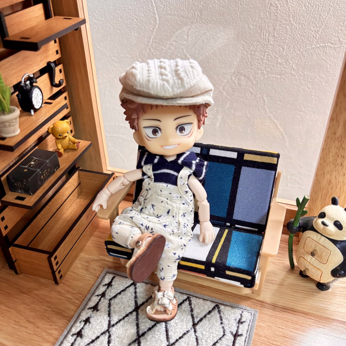 今日もご機嫌ですね😊

ゆうじくんがつけてるアイテムはすべて
由佳さま(<a href="/clapyuka/">由佳</a> )の作品です。
いつもありがとうございます！