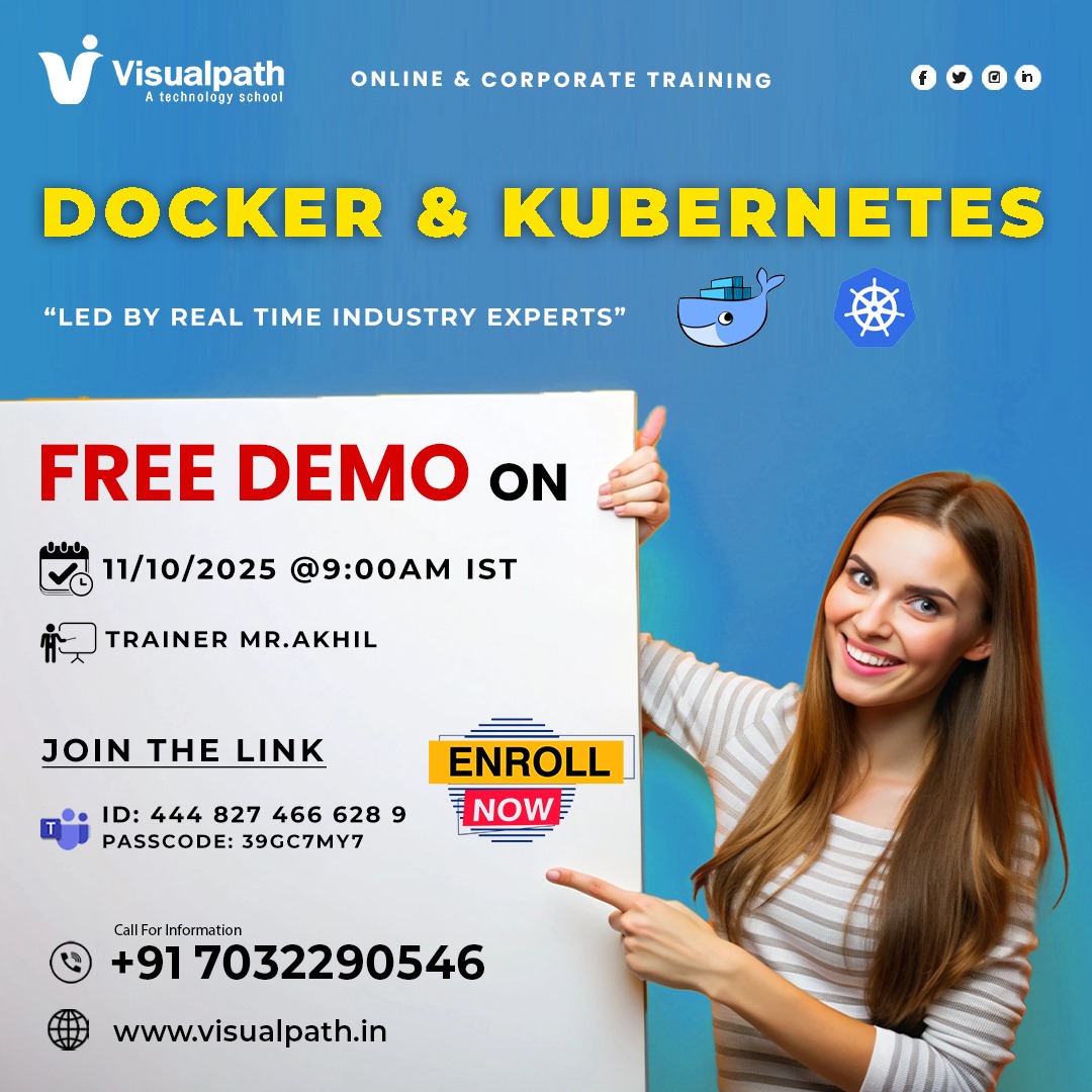 VisualpathPro's tweet image. 🚀 Free Demo: Docker & Kubernetes Training! 💻☁️
📅 Date: 11/10/2025 | ⏰ 9:00 AM IST
🔗 Join Here: bit.ly/48oMmAs
🆔 Meeting ID: 444 827 466 628 9 | 🔑 Passcode: 39gC7mY7
📞 Call/WhatsApp: wa.me/c/917032290546
🌐 Visit: visualpath.in/online-docker-…