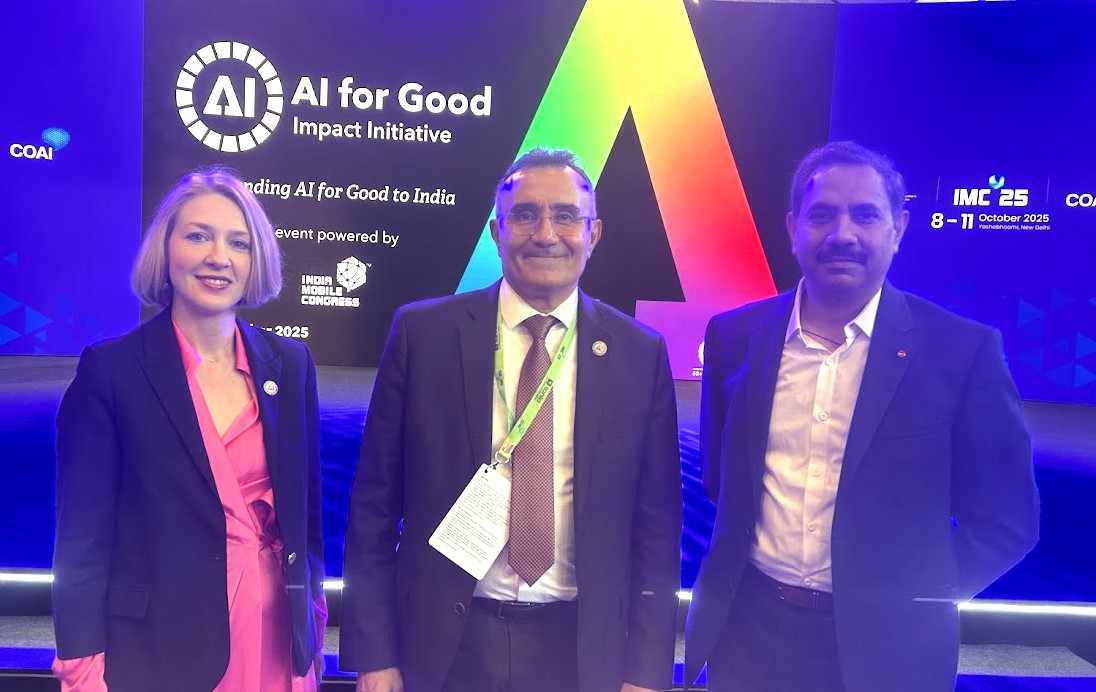 Had an insightful conversation with my good friend #Dr. <a href="/jamoussi/">Dr. Bilel Jamoussi</a> (Dr Bilel Jamoussi), Deputy Director at <a href="/ITU/">Int’l Telecommunication Union</a>, and Ms. #KseniiaFontaine, on #AIforGood during the <a href="/exploreIMC/">India Mobile Congress</a> , New Delhi.