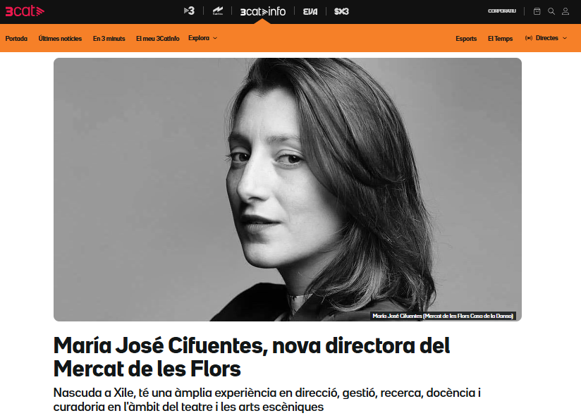 🎭 Encara no hem sentit parlar en català en públic a la nova directora del <a href="/mercatflors/">Mercat de les Flors</a>, María José Cifuentes, contractada aquest juny. La convocatòria establia que el coneixement del català era un requisit.

📄 I afegia que, si no es tenia, s’havia d’aprendre en un any. Fil 🧵