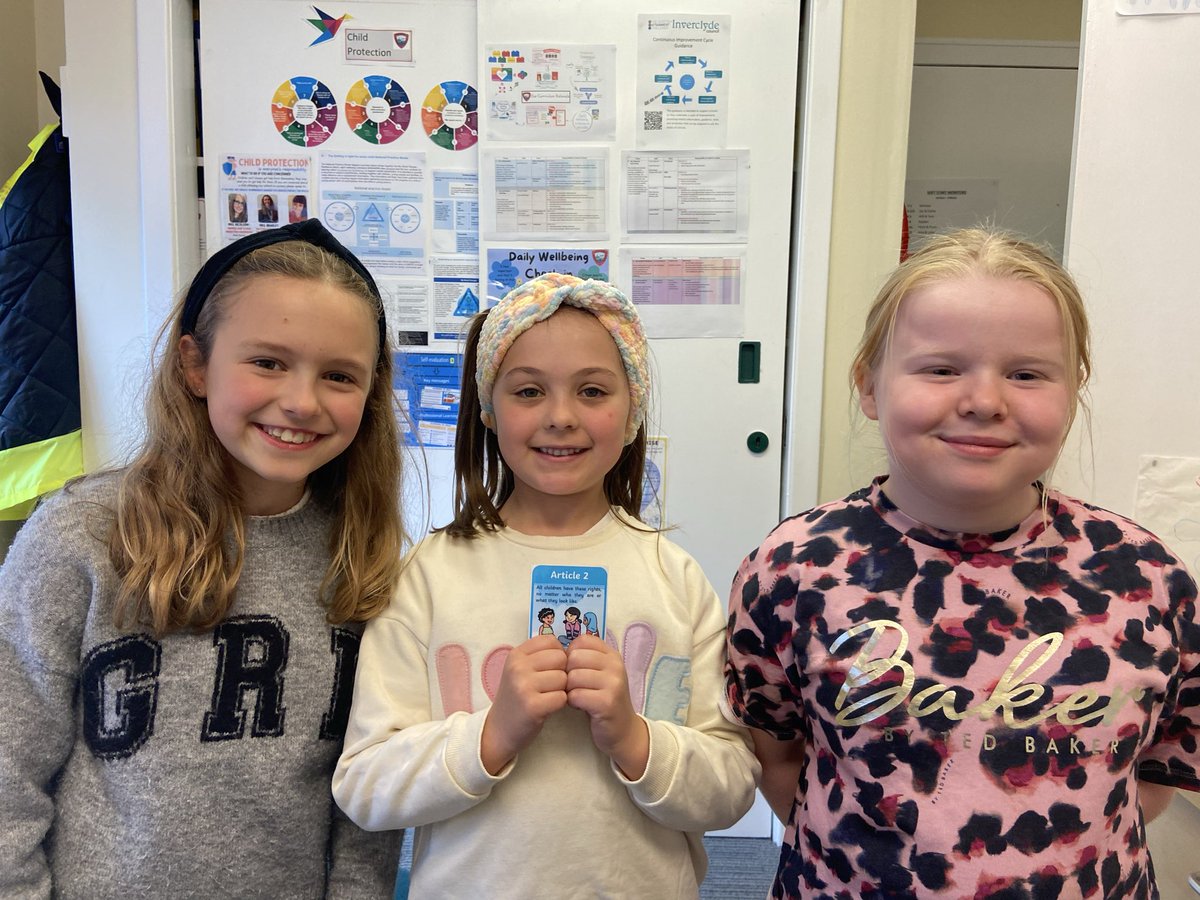 InverkipPrimary's tweet photo. Our P4 Rights Ambassadors did a brilliant job explaining Article 2 to all our classes today 🌍👏 They were super clear and confident as they shared our October focus on non-discrimination! #RightsRespectingSchools #TeamKip ❤️ https://t.co/j5VMfhPGFh