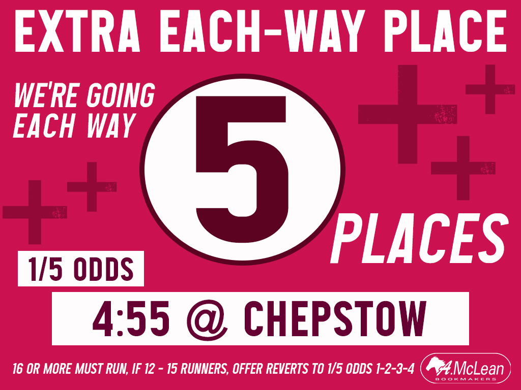 amcleanbookies's tweet image. We have more #ExtraPlace offers at @kemptonparkrace &amp;amp; @Chepstow_Racing 🏇

#DoYaWannaBet
