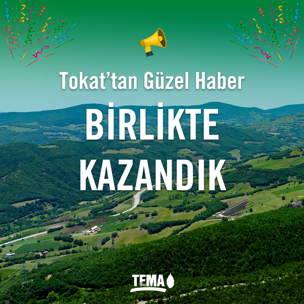 📢 Tokat Almus’ta planlanan Patlatmalı Altın-Bakır Ocağı ve Kırma-Eleme Tesisi projesine karşı açtığımız davada Danıştay lehimize verilen kararı onadı.

🍀 Danıştay’ın bu kararı onamasıyla maden projesinin önüne kesin şekilde geçilmiş oldu.

📢 TEMA Vakfı olarak doğal varlıkları