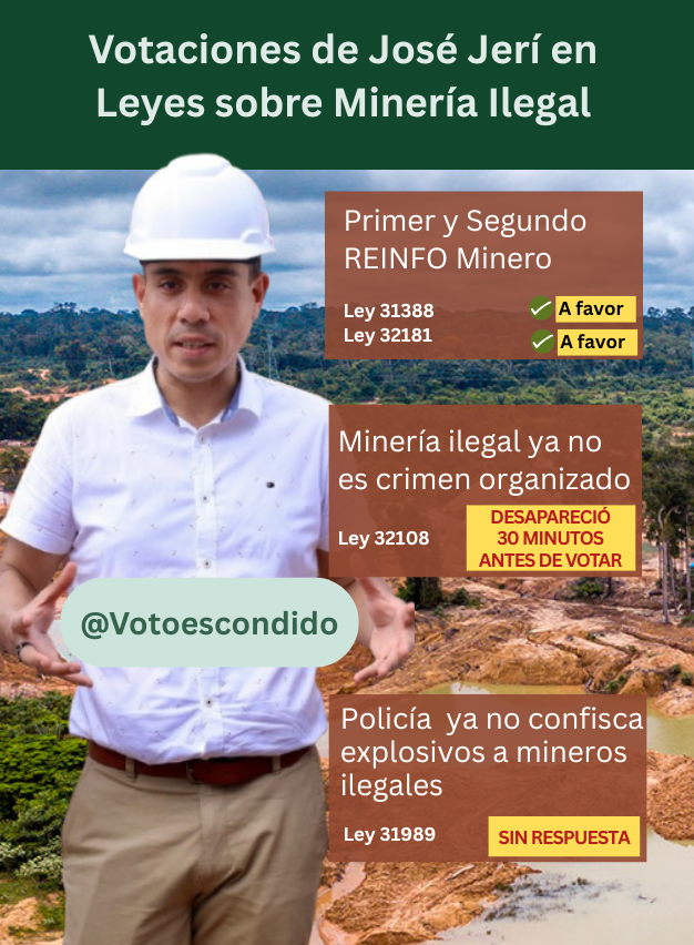 VotoEscondido's tweet photo. José Jerí y la minería ilegal 👀
Entre votos a favor y “desapariciones” justo antes de votar.
#JoséJerí #Vacancia #VotoEscondido #reinfo https://t.co/oaovv1FN9c
