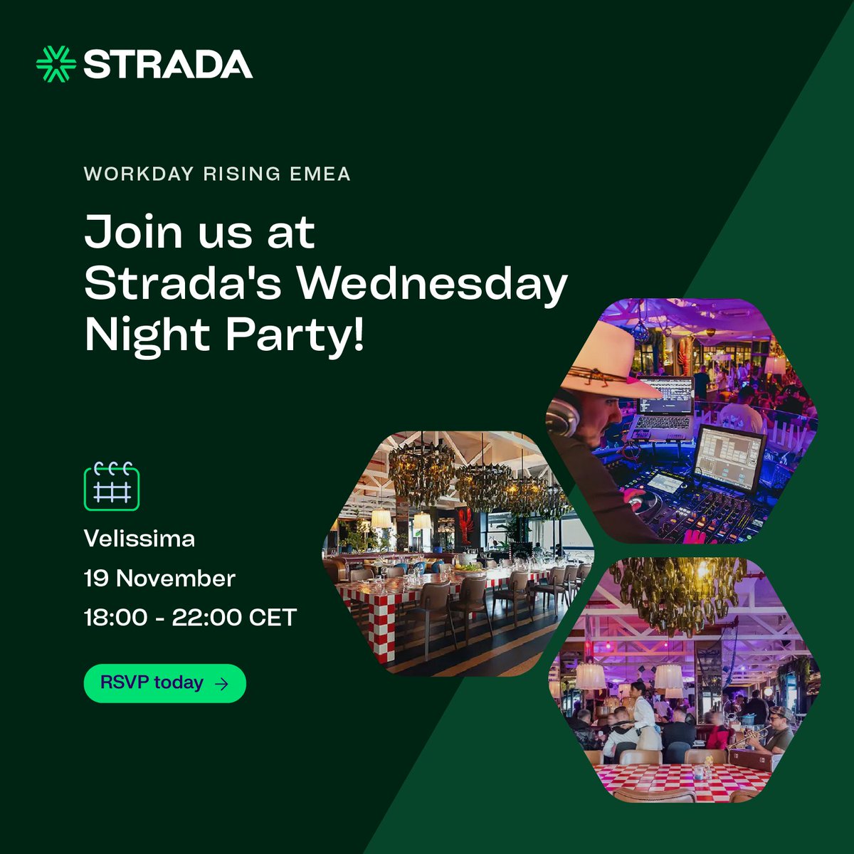 Midweek plans? Sorted. Strada’s party is back! This year, we'll be at Velissima on Barcelona’s port overlooking the coast. RSVP today to secure your spot, space is limited. See you there!

19 November | 18:00–22:00 CET

RSVP here: eu1.hubs.ly/H0nFKQj0

#StradaAtWDRisingEMEA