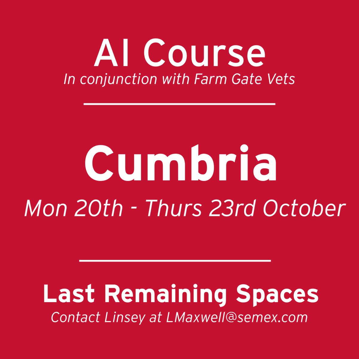 Interested in becoming fully trained in Artificial Insemination?
We have a course taken place in Cumbria from the 20th-23rd October, contact Linsey to secure your place.
#BuildYourBestBusiness