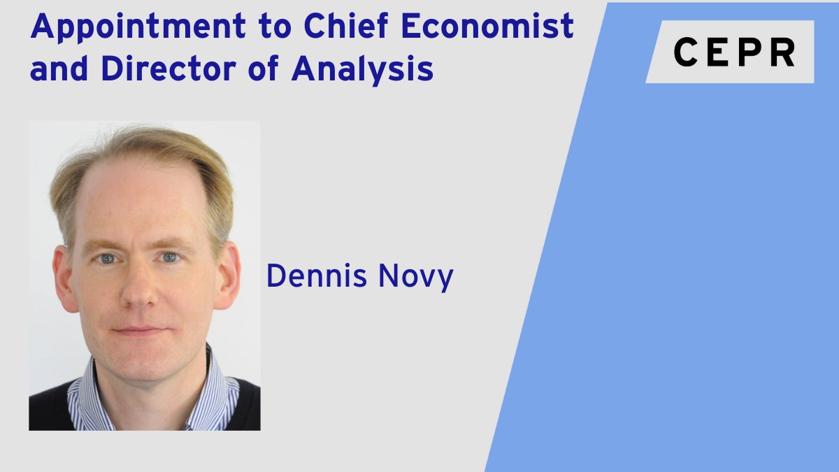 CEPR (@cepr_org) on Twitter photo Congratulations to CEPR Fellow Dennis Novy <a href="/DennisNovy/">Dennis Novy</a> on his appointment as Chief Economist and Director of Analysis at <a href="/FCDOGovUK/">Foreign, Commonwealth & Development Office</a>. Affiliated with CEPR since 2011, Dennis Novy specialises in international trade and macroeconomics. 
ow.ly/9yhm50X9CvP Congratulations to CEPR Fellow Dennis Novy <a href="/DennisNovy/">Dennis Novy</a> on his appointment as Chief Economist and Director of Analysis at <a href="/FCDOGovUK/">Foreign, Commonwealth & Development Office</a>. Affiliated with CEPR since 2011, Dennis Novy specialises in international trade and macroeconomics. 
ow.ly/9yhm50X9CvP
