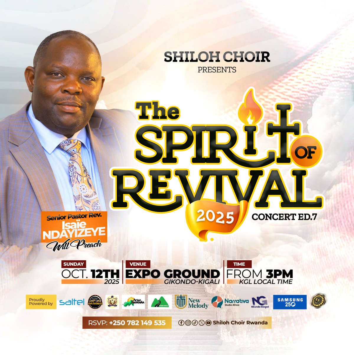 IGIHE's tweet photo. [AD]

Twishimiye kubamenyesha ko Umushumba Mukuru w'itorero ADEPR mu Rwanda, Rev. Past. Ndayizeye Isaïe, azabwiriza mu gitaramo ‘The Spirit of Revival 2025’ cya Chorale Shiloh.

Iki gitaramo kizaririmbamo Prosper Nkomezi, Shalom Choir na Ntora Worship Team.

Muzaze mwese kuri Expo Grounds i Gikondo, kuri iki Cyumweru saa cyenda z’amanywa, dufatanye kuramya no guhimbaza Imana.

Kwinjira ni ubuntu!