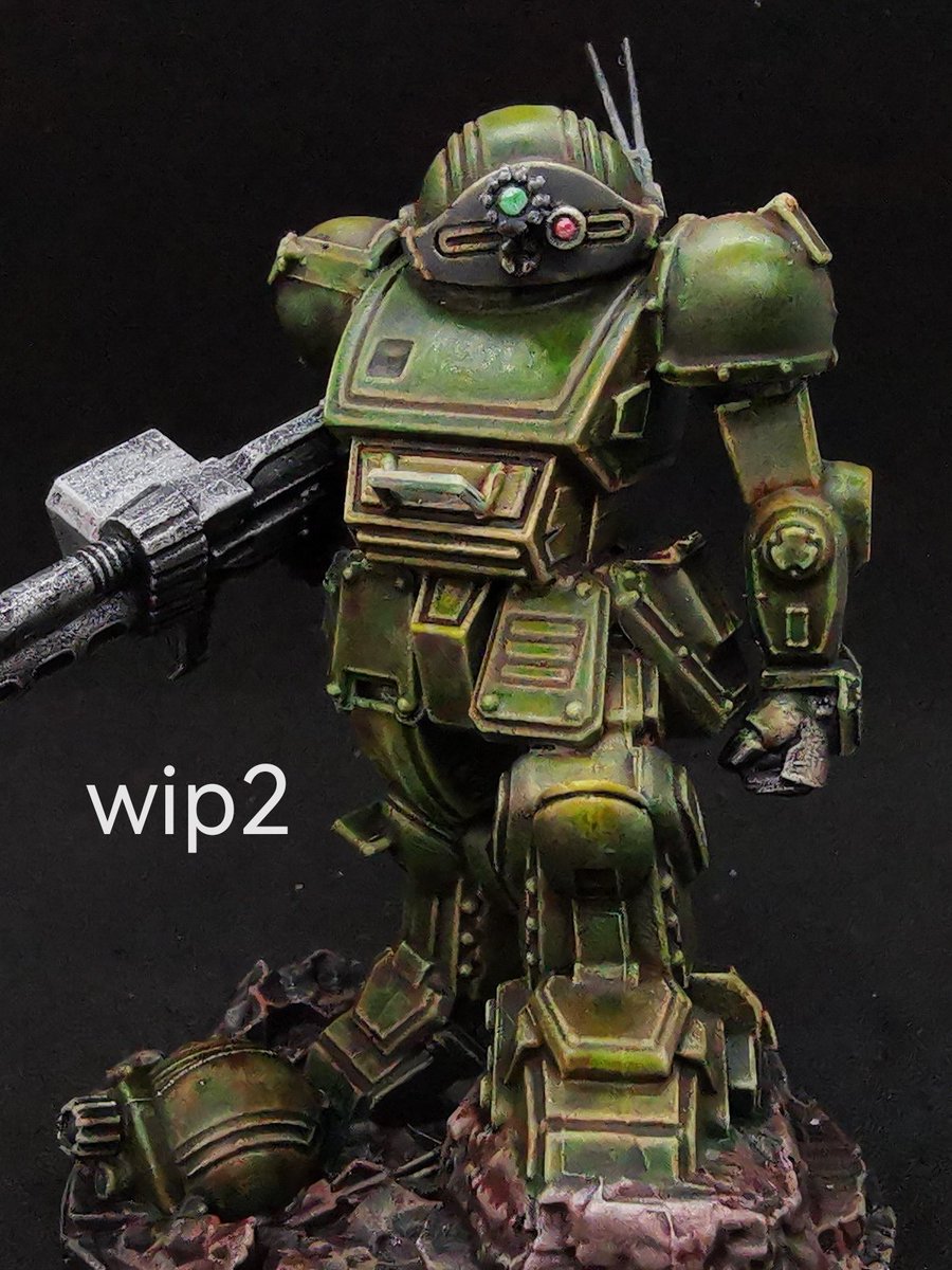 PLAMAX　minimum factory
ボトムズ　SCOPE DOG

wip2
レンズかきこみ
オレンジで全体をウォッシュ
イエローで一部ウォッシュ