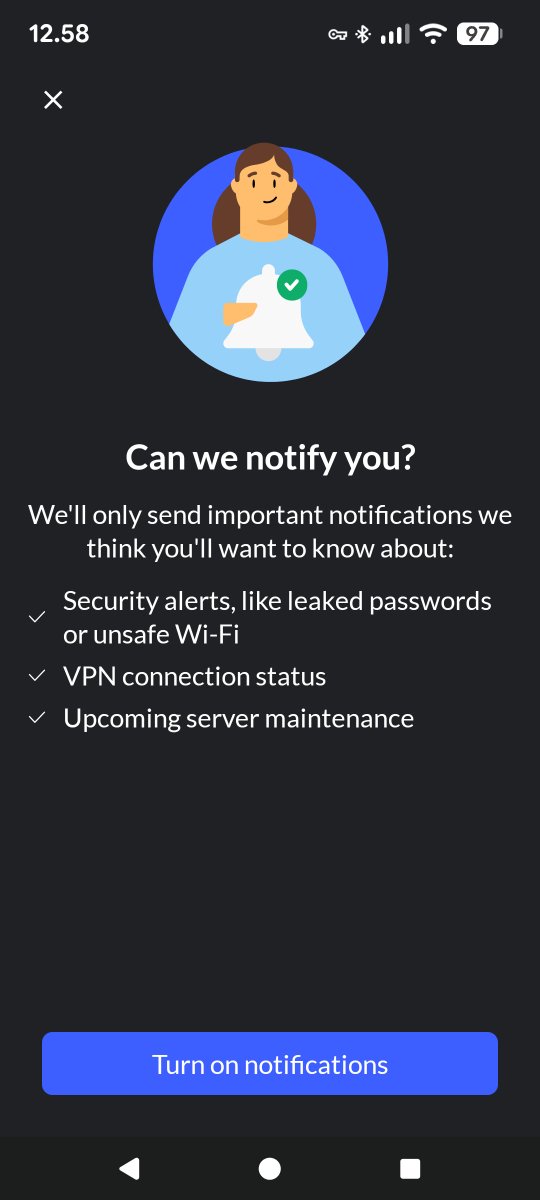 Hey @nordvpn any chance of you getting rid of this when I log into your application? This pops up EVERY SINGLE TIME I open your app. Which is kinda ironic, since I use your otherwise great VPN service to get rid stuff that makes browsing the web inconvinient.