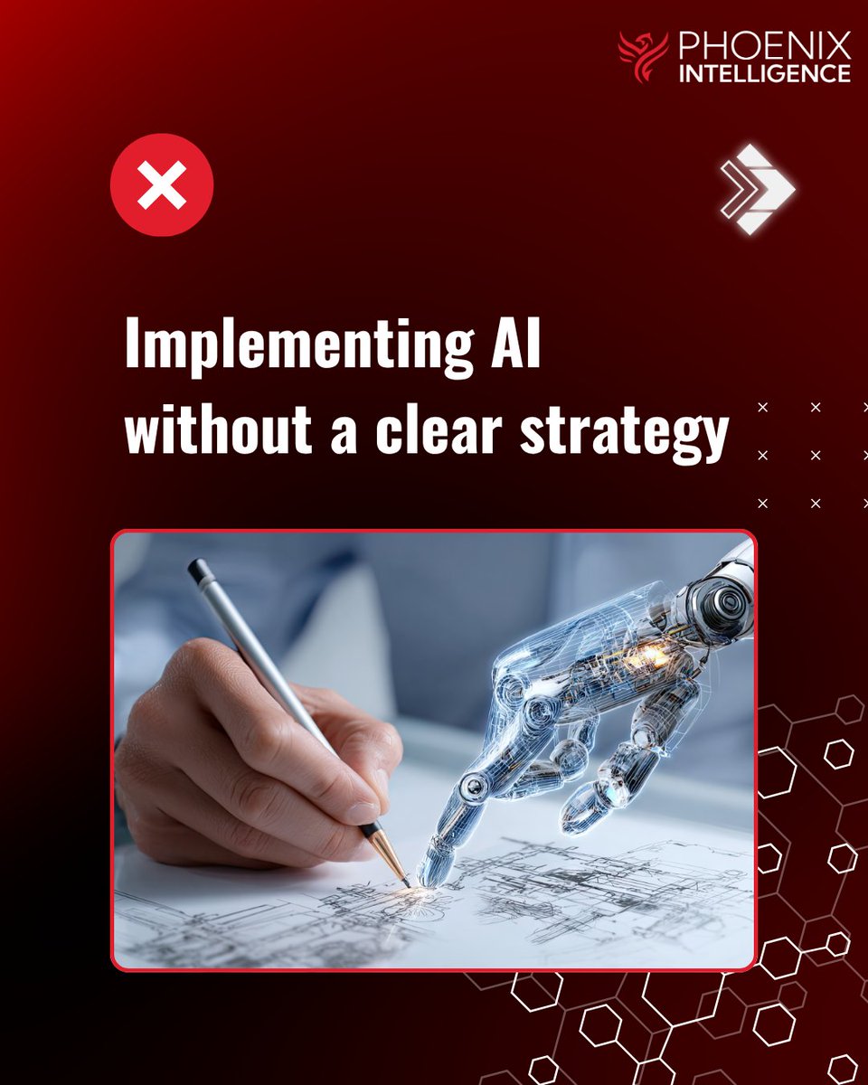 PhoenixAI_Lab's tweet image. Avoid These AI Mistakes → Boost Your Success!
Relying only on AI or overlooking data quality can hold you back. 
Phoenix Intelligence helps you turn AI into real growth and innovation.
 
Book your free consultation today!
#aiconsulting #businessgrowth #aiintegration