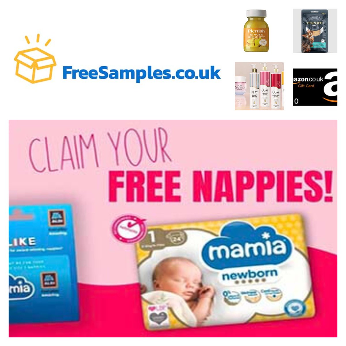 freesamplescouk's tweet image. 🎉 FriYAY = Freebie Day! 🙌
Grab Olay creams, Aldi nappies, Plenish drinks & loads more fab goodies to kickstart your weekend! 💝
⏳ Don’t miss out 👇
🔗 fsdl.uk/f/