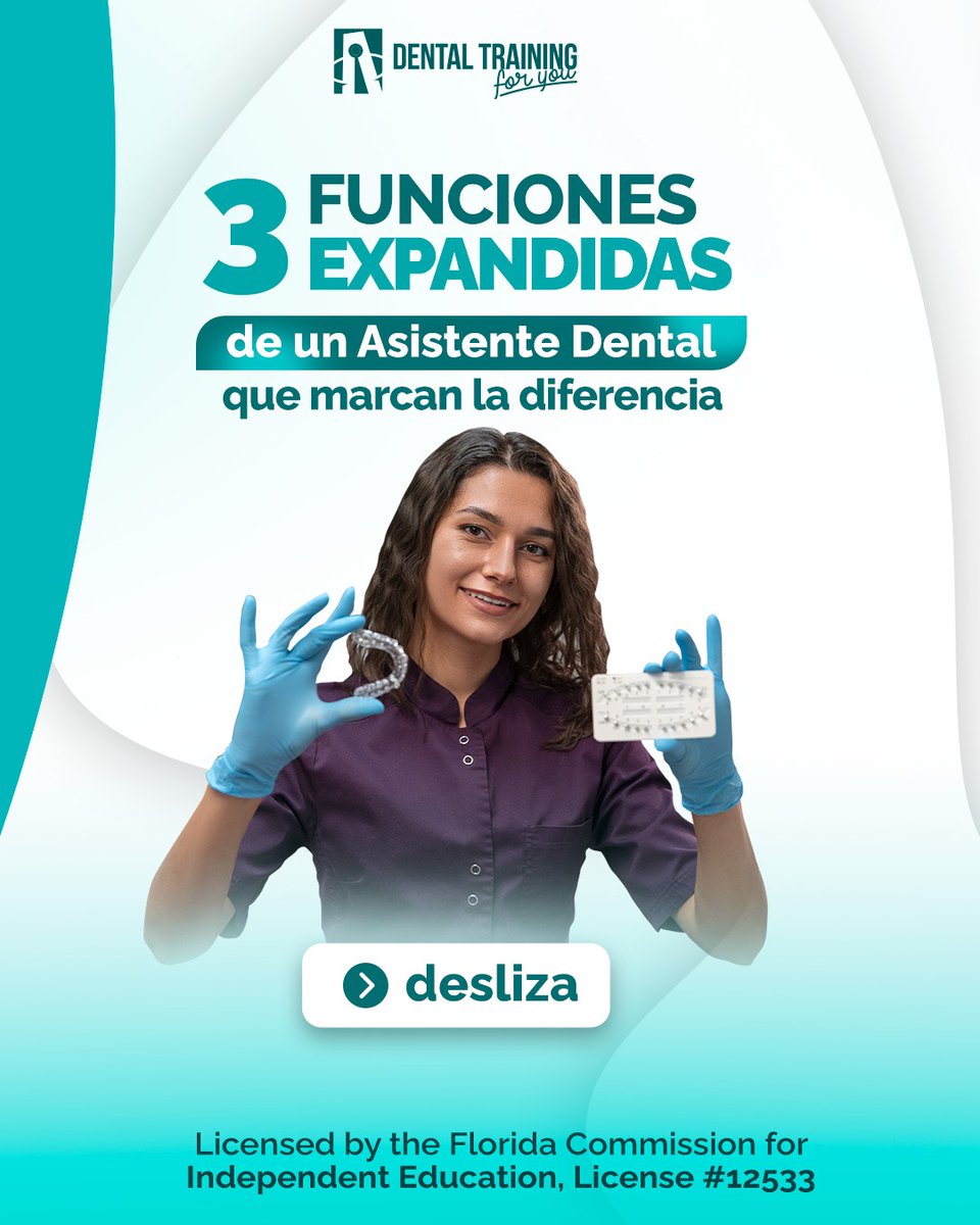 Dental_4you's tweet image. 🌟 ¿Asistente dental bueno o excepcional? 💪 Curso EFDA = funciones expandidas + impacto real
🚀 Regístrate hoy y da el salto.

 #DentalTrainingForYou #EFDA #CarreraDental #FloridaDental #FormaciónProfesional