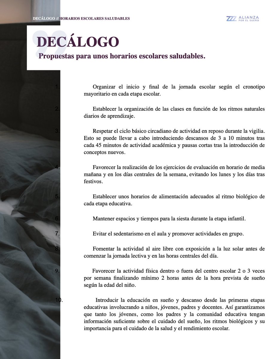 📢Hoy se presenta en Vitoria el 'Decálogo de propuestas para unos horarios escolares saludables', elaborado por la AEP y los compañeros de nuestro grupo de trabajo de Pediatría, con el auspicio de FESMES y la <a href="/AlianzaSueno/">Alianza por el Sueño</a> 👇