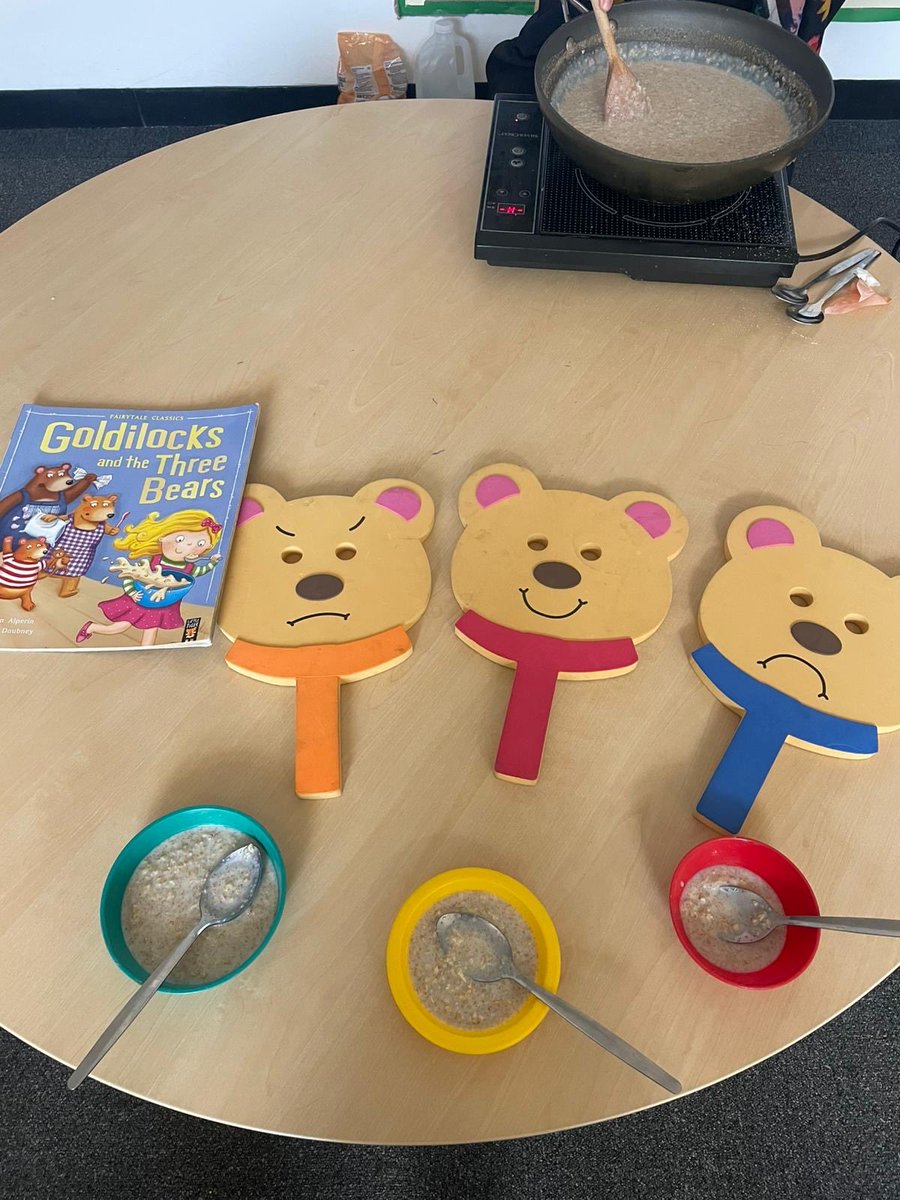 carltonj_i's tweet image. 🍚 After a week of learning all about Goldilocks and the Three Bears, our Early Years Saplings children had a wonderful time making (and tasting!) their own porridge — not too hot, not too cold, but just right! 🐻✨ #EYFS #porridge #DrawingClub #Goldilocks