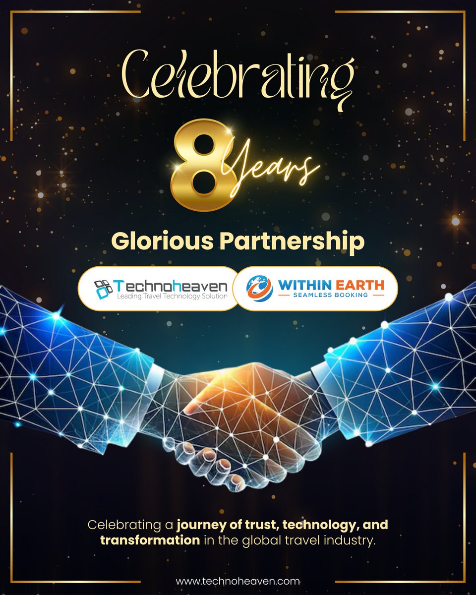 TechnoHeavenC's tweet image. Celebrating 8 Years with @WithinearthB2B ! 💙

Proud of a partnership built on trust, innovation, and growth, empowering global travel brands with API integrations and travel technology.

#Technoheaven #WithinEarth #8YearsTogether #TravelTech #DigitalTransformation