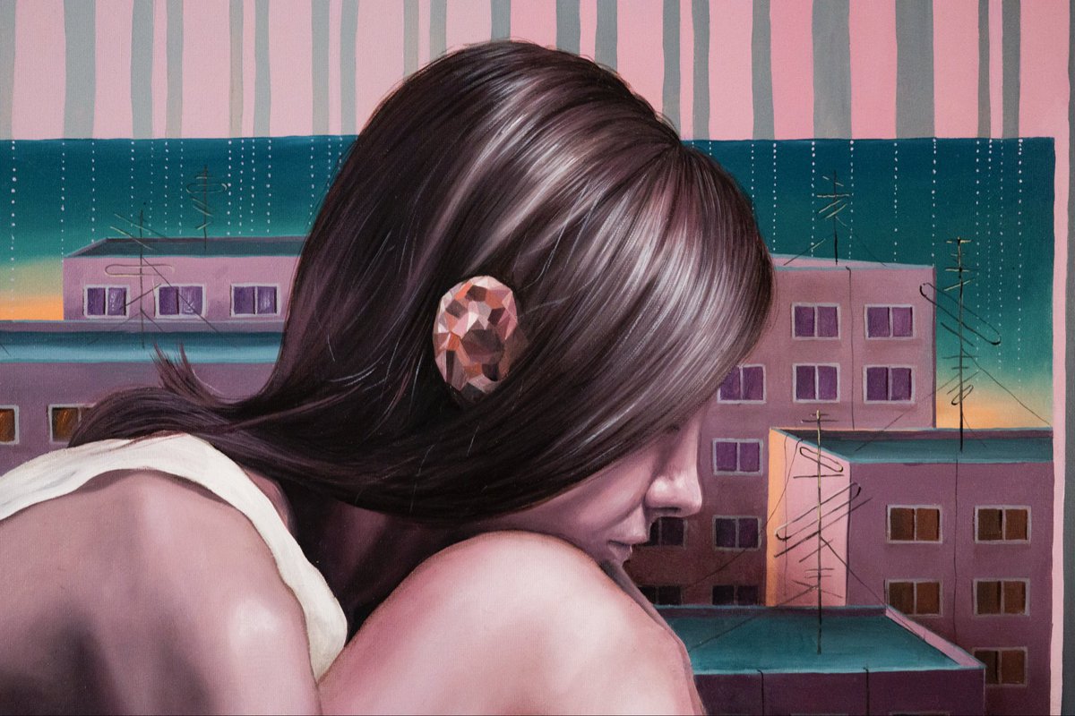 It’s that time of the year again, when we bring out the thick one.
“Indoor excitement” 2019, oil on linen.