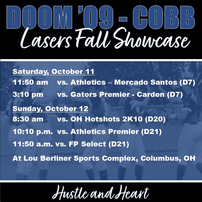 We're at the Lasers Nation Fall Showcase in Columbus, OH, this weekend for five games. Let's go!!