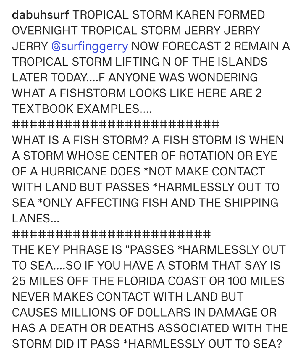 DaDaBuh's tweet photo. TRPCL STORM KAREN HAS FORMED OVERNIGHT #FISHSTORM WOULD LOVE IT IF ONE DAY @NHC_TAFB @NHC_Atlantic WOULD POST WHAT I HAVE DESCRIBED AS A FISHSTORM AS A DESCRIPTION OF WHAT IT IS... https://t.co/iWuNAQNYJS