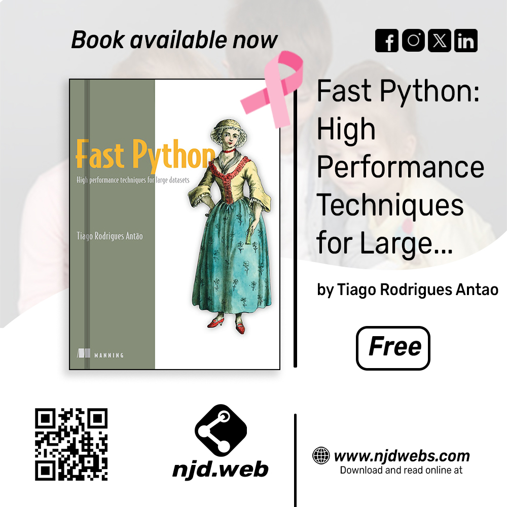 njdwebs's tweet image. “Fast Python: High Performance Techniques for Large Datasets.”
📖 Available now — read it online on NJD Web Download!
#PythonProgramming #DataScience #HighPerformanceComputing #ScienceBook #BigData #ProgrammingTips #NJDWebDownload #EfficientCoding #MachineLearning #PythonTips