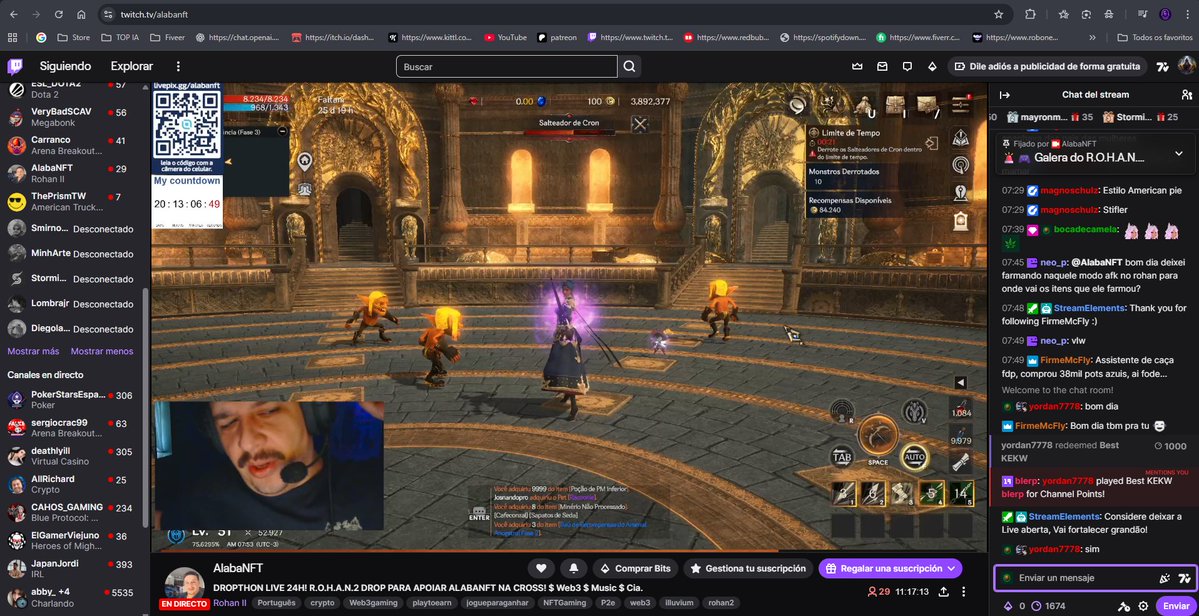 alabalowrj's tweet image. 📢 LIVE 24H ON!
We’re live non-stop until the end of the @cross_protocol creator season with @Rohan2_Global! ⚔️🔥
Staying strong, showing passion and dedication — this is the grind to change our lives doing what we love! 🙌
#Rohan2 #CrossProtocol @TwitchBR