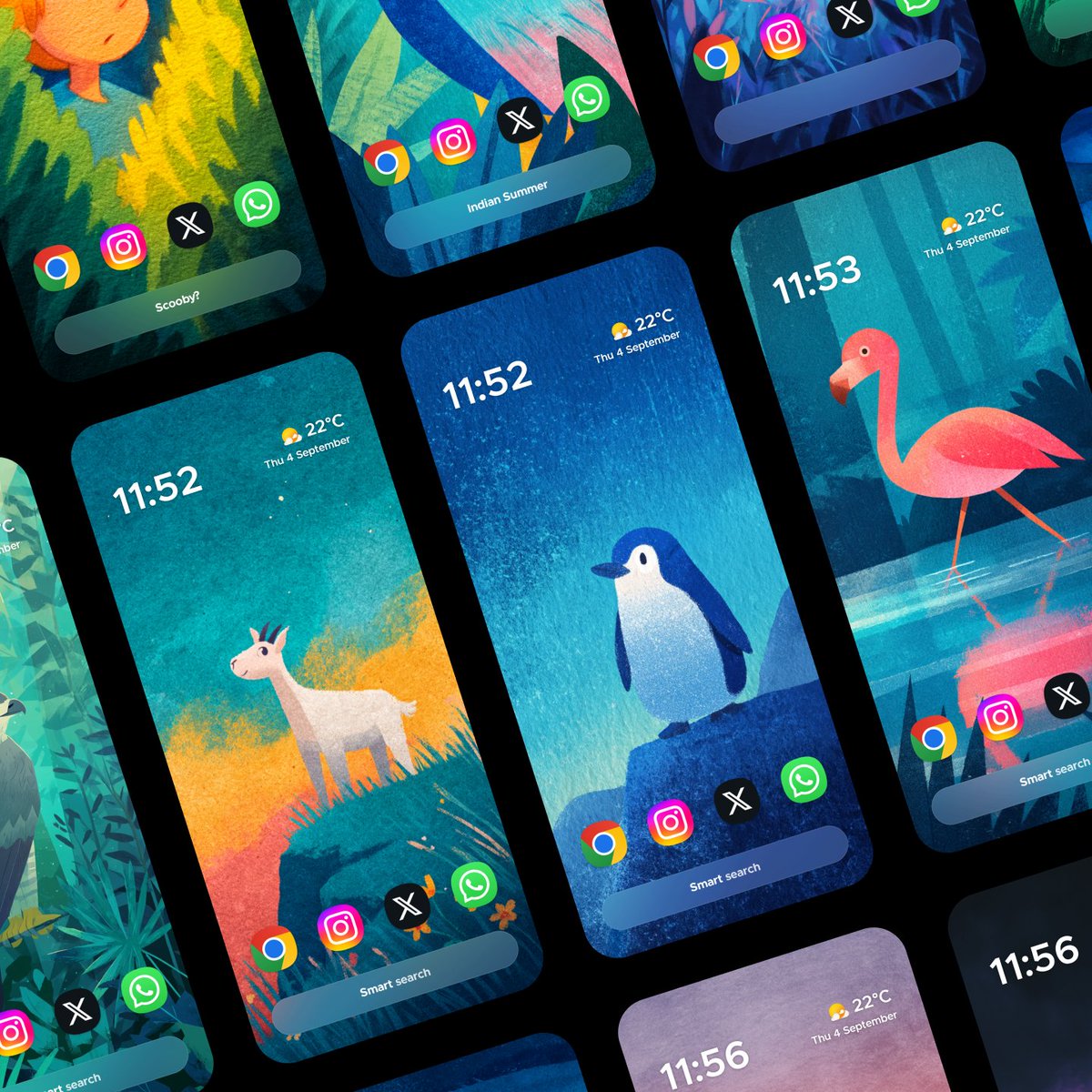 Most awaited wallpaper collection "Luna" 
now live on <a href="/gumroad/">Gumroad</a> 🫶🏻 

A gouache-style vector wallpaper pack with 395 dreamy, noisy, and vibrant wildlife illustrations.

this one’s special. 🩵