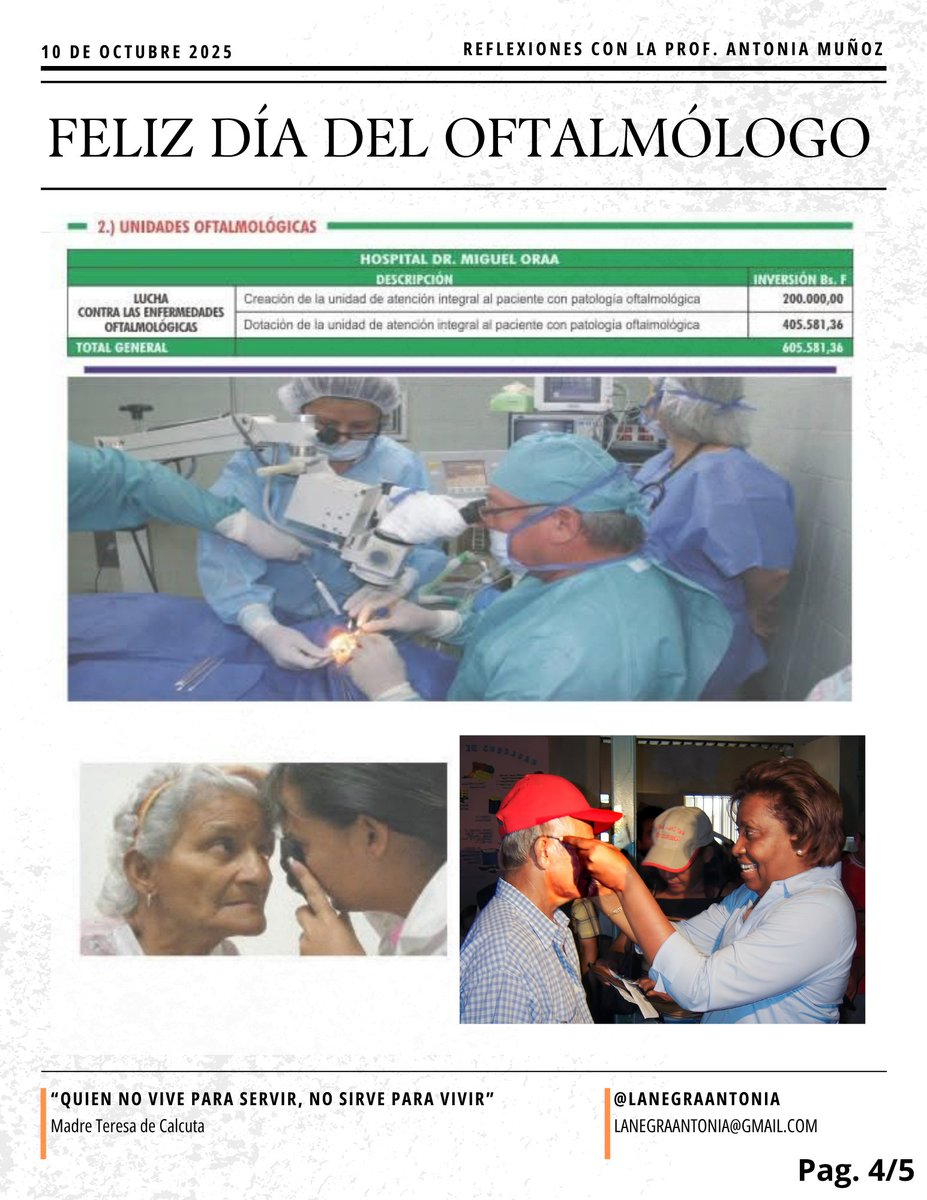 Feliz día del Oftalmólogo 
Dios bendiga a quien dedican su vida para servir 
#10ctubre 
#díadelOftalmólogo 
#Oftalmólogo 
#Venezuela