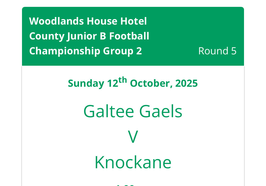 This game will now take place in Hospital at 4:30pm on Sunday October 12th. 
PLEASE NOTE VENUE CHANGE AND TIME